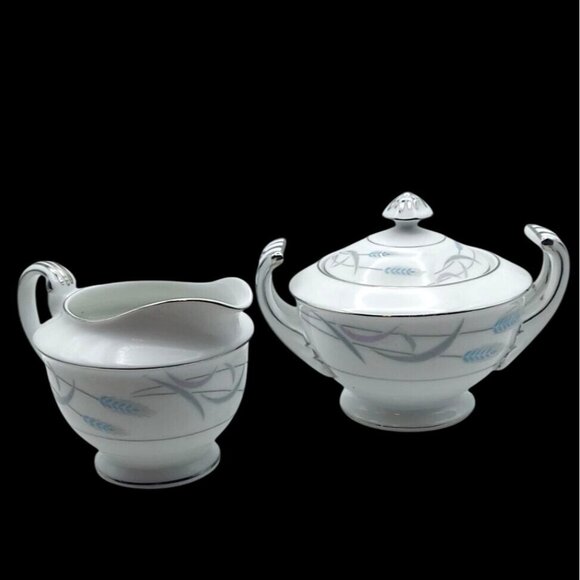 Valmont Other - Valmont China Royal Wheat Porcelain Sugar Bowl W/ Lid & Creamer Set Japan 1950s